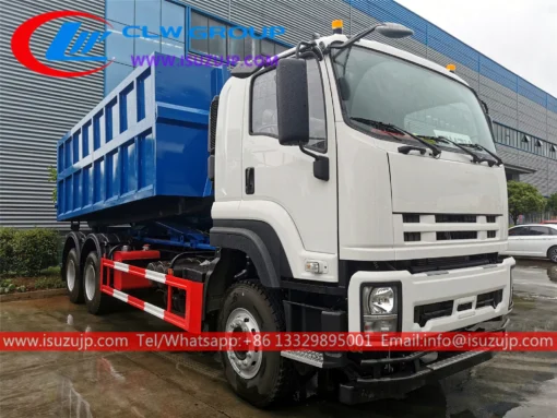 ຂາຍຢາງລົດ ISUZU VC10 61 ໂຕນ hook lift dumpster truck for sale