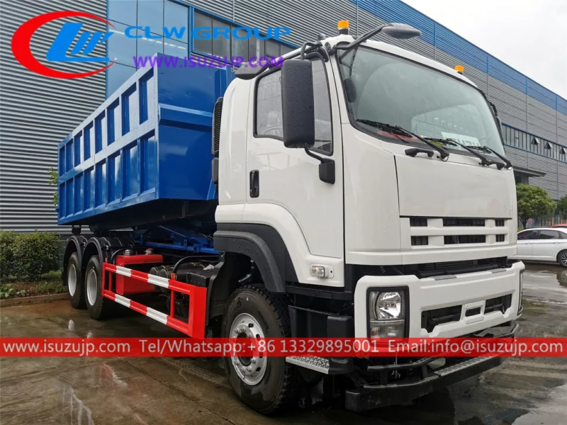 10 tyre ISUZU VC61 18 ton hook lift dumpster truck for sale
