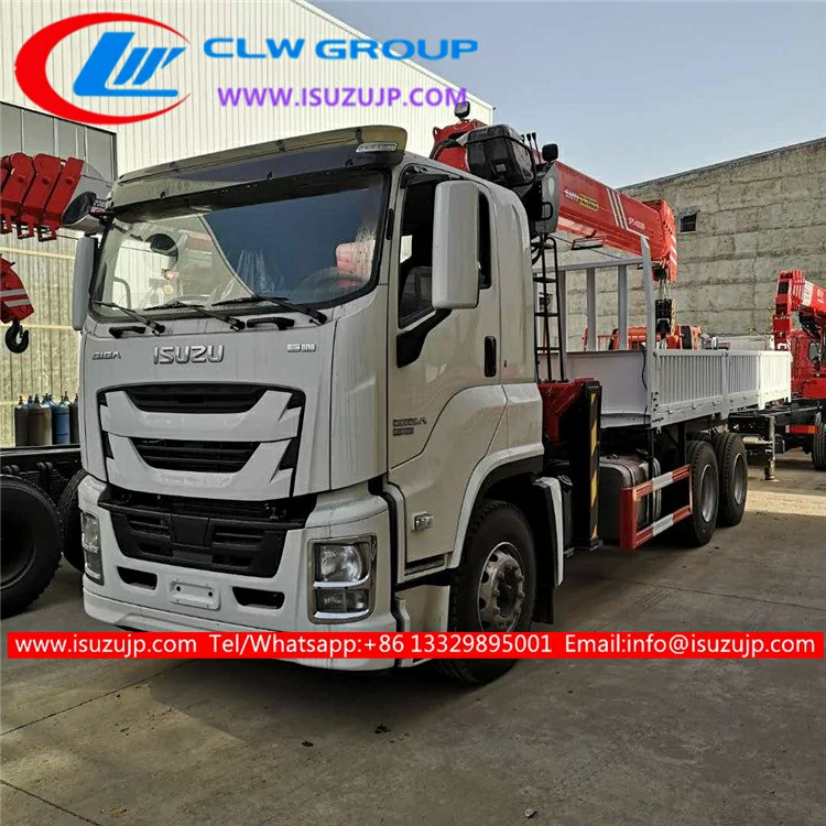 Isuzu GIGA cargo truck mounted Palfinger 12-ton crane