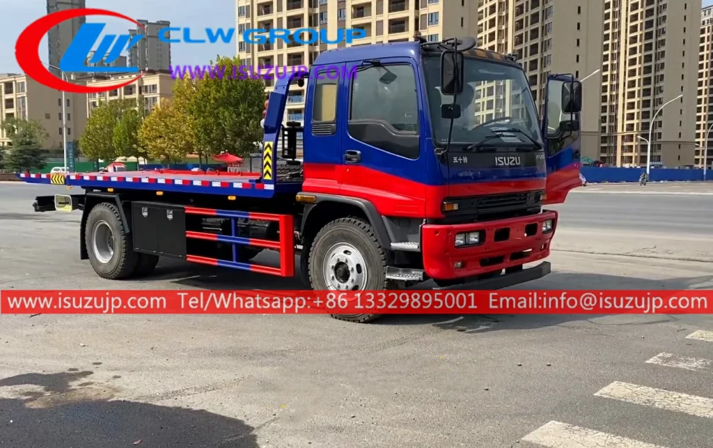 Isuzu FVR 10 tons flatbed wrecker truck