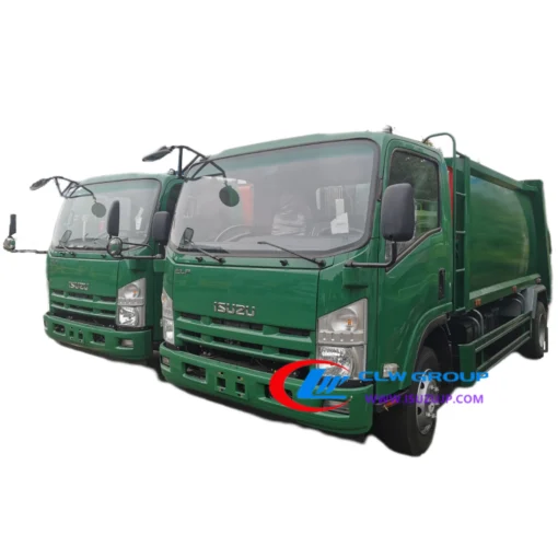 Duas unidades Isuzu 8 cubos de carga traseira para transporte de caminhão de lixo para Omã