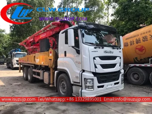 Gurudumu 10 Isuzu GIGA 52meters saruji boom pump inauzwa