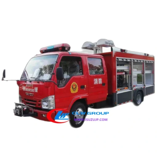 รถดับเพลิงกู้ภัยฉุกเฉินขนาดเล็ก ISUZU พร้อมเครน 3 ตันและกว้านกัมพูชา