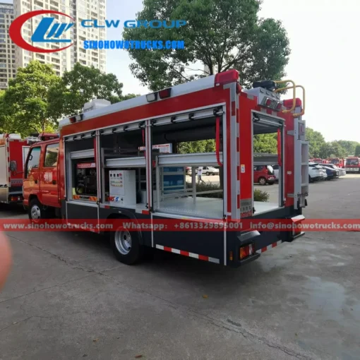 Xe cứu hỏa cứu hộ khẩn cấp cỡ nhỏ ISUZU với cẩu 3 tấn và tời Campuchia
