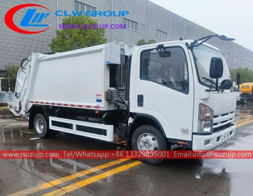 Isuzu NP Foward 190HP camión de basura compactador de 8 metros cúbicos en nigeria